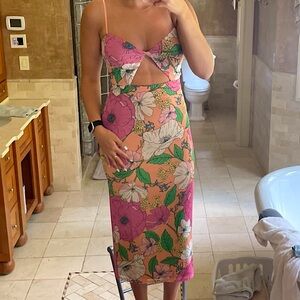 AFRM Simona Mesh Midi Dress